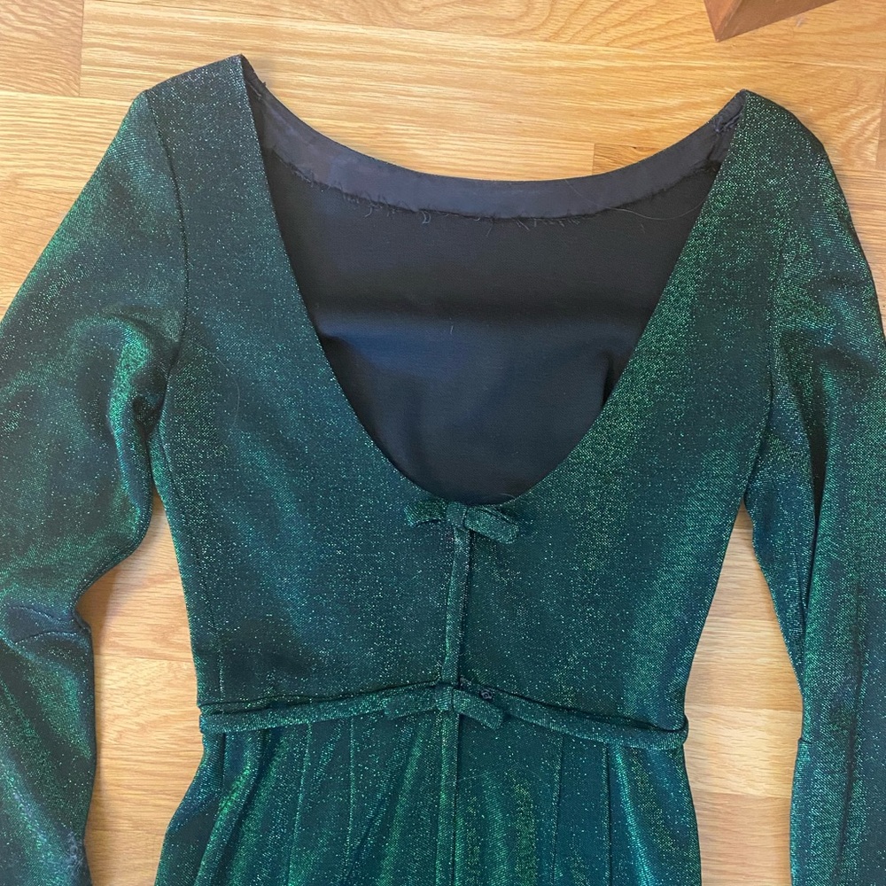 1960s sparkly emerald Christmas dress
